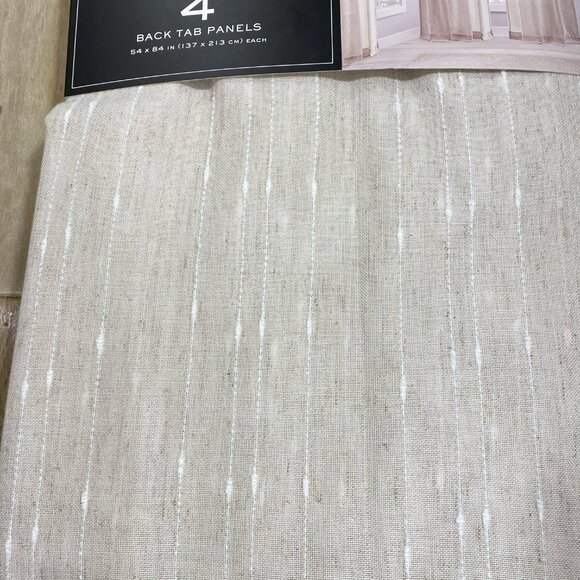 4 Panels Ralph Lauren 54x 84 Linen Marley Natural Beige Curtains Striped Stripes - Picture 7 of 9